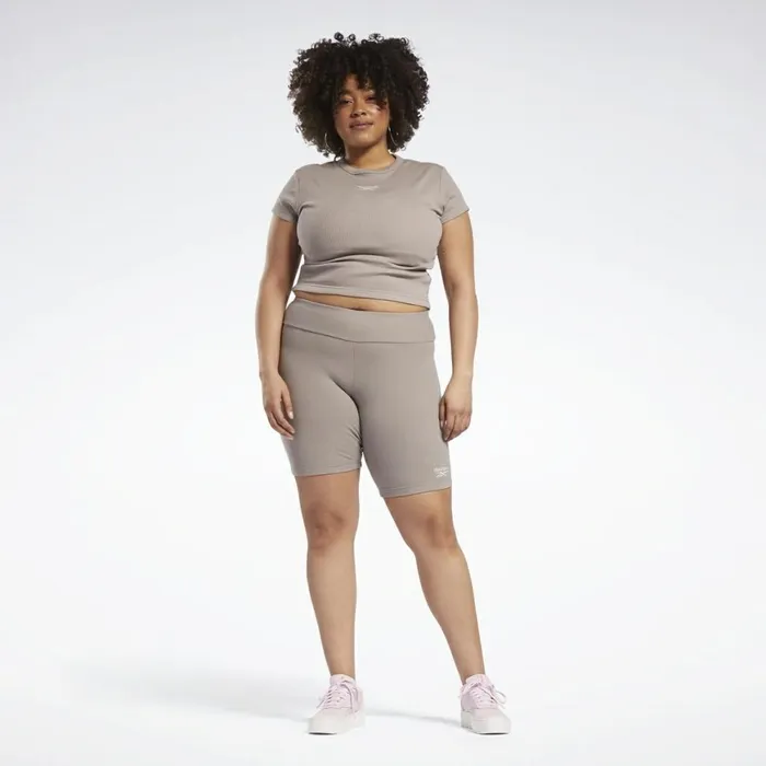 Plus Size 1X4X Womens Reebok Classics Legging Shorts Plus Size Boulder Grey