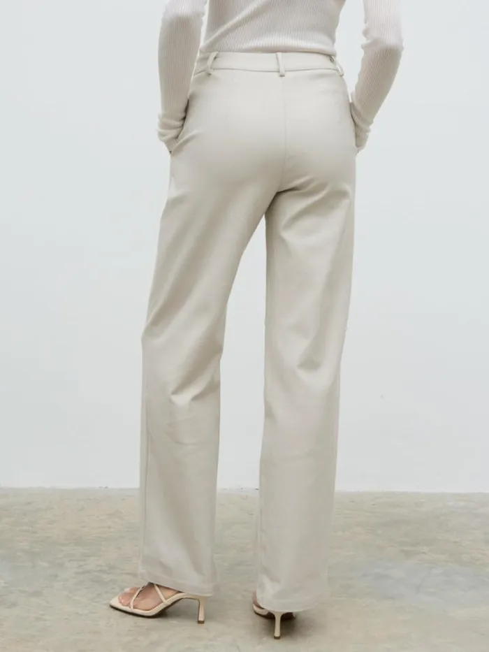 Pretty Lavish Bottoms Women Brady Front Pleat Trousers Beige
