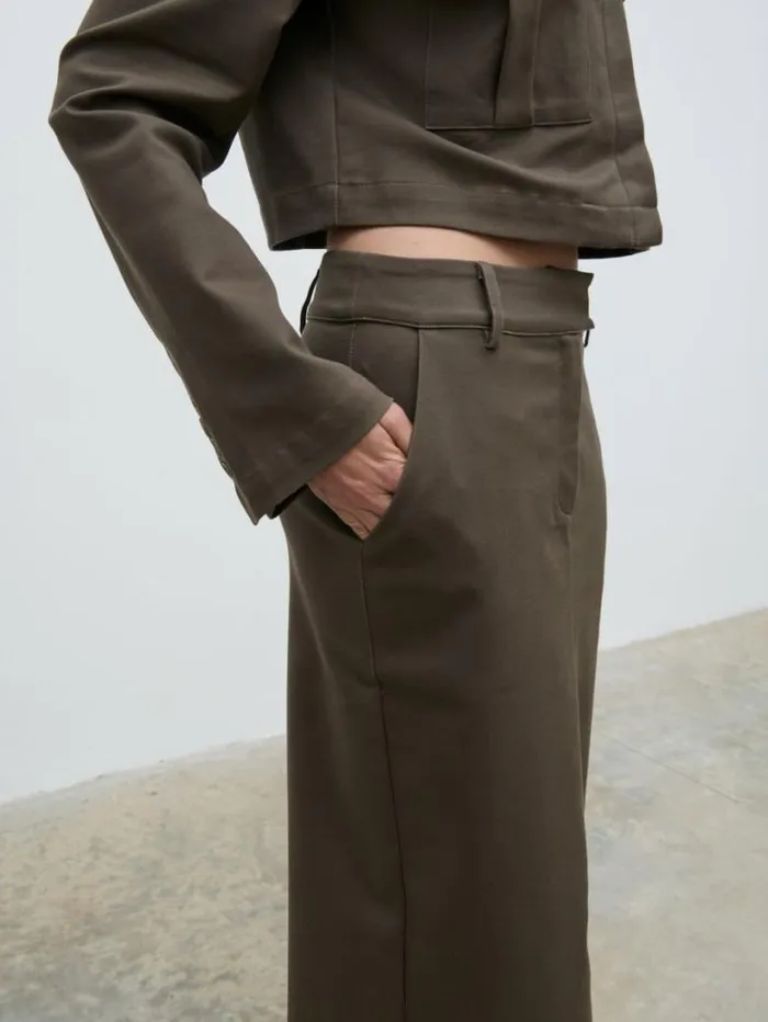 Pretty Lavish Bottoms Women Brady Tailored Maxi Skirt Brown