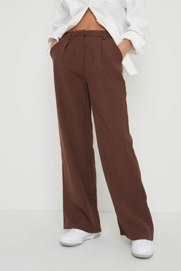 Pretty Lavish Bottoms Women Esther Relaxed Trousers Brown