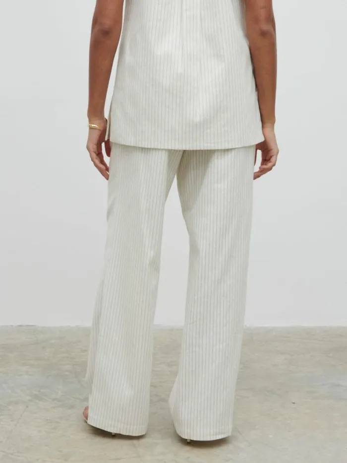 Pretty Lavish Bottoms Women Harlee Straight Leg Trousers Pinstripe