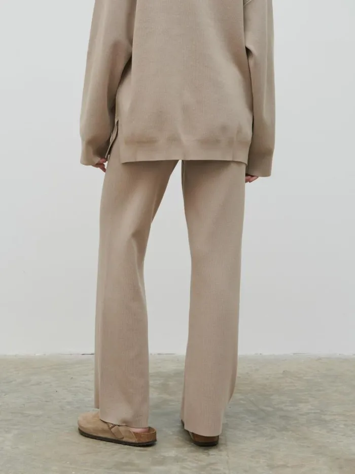 Pretty Lavish Bottoms Women Hayden Knit Trousers Beige