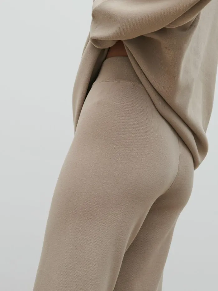 Pretty Lavish Bottoms Women Hayden Knit Trousers Beige