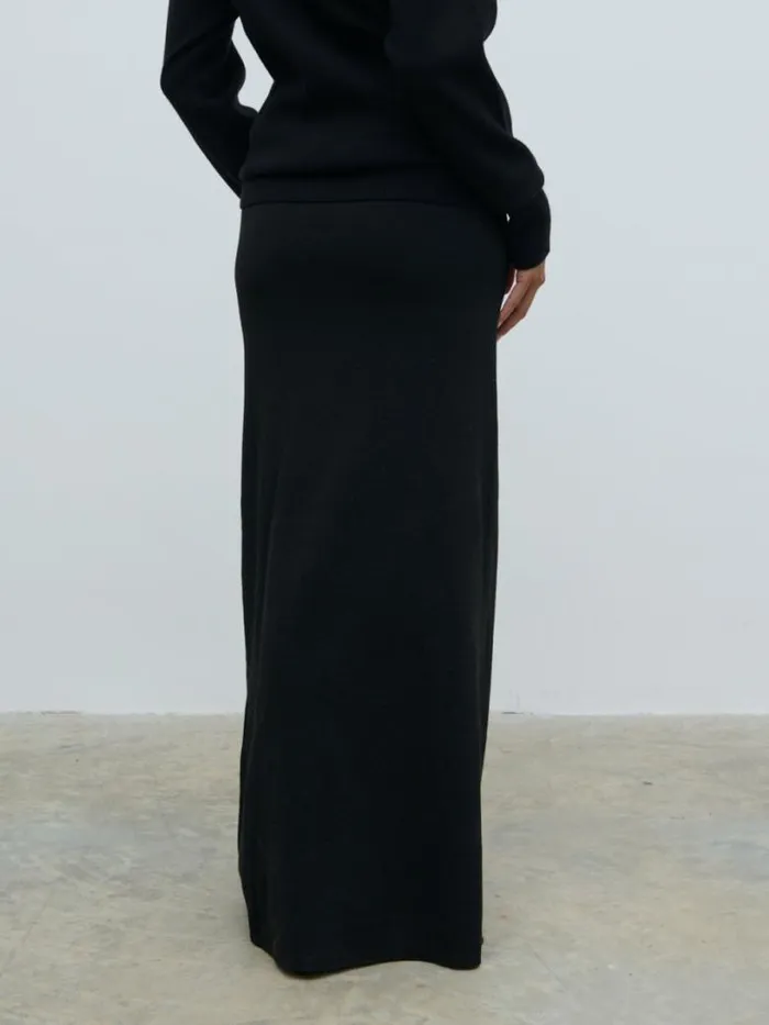 Pretty Lavish Bottoms Women Justine Rib Knit Maxi Skirt Black
