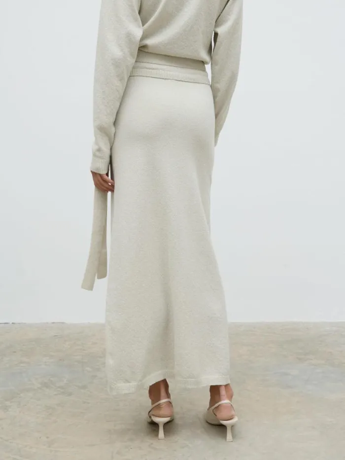 Pretty Lavish Bottoms Women Laney Boucle Knit Midaxi Skirt Beige