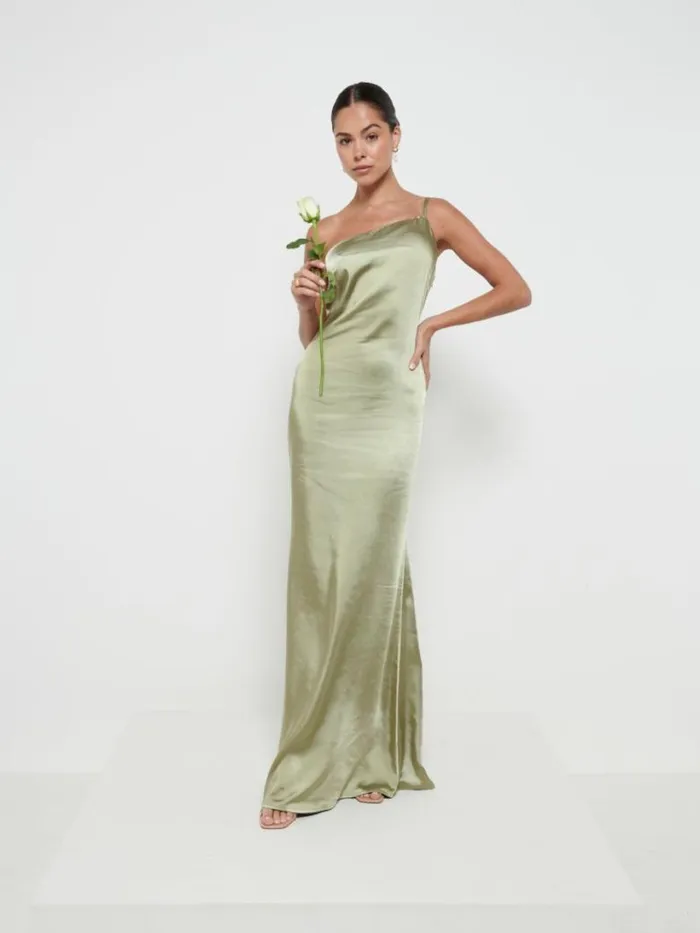 Pretty Lavish Bridesmaid Dresses Women Amelia Maxi Bridesmaid Dress Olive