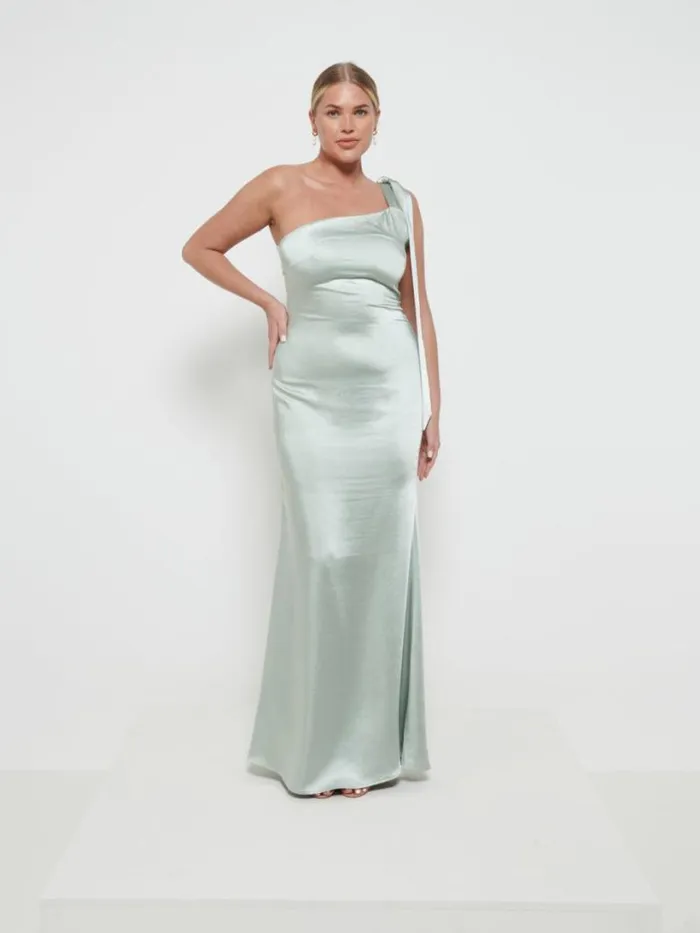 Pretty Lavish Bridesmaid Dresses Women Amelia Tie Maxi Bridesmaid Dress Sage