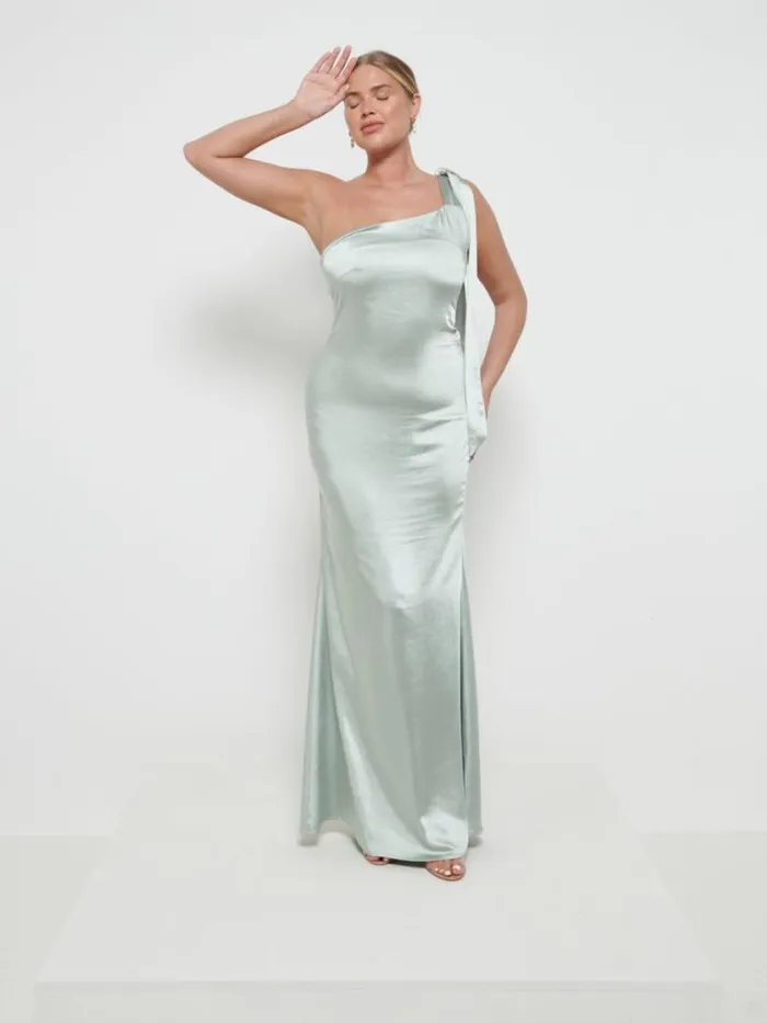 Pretty Lavish Bridesmaid Dresses Women Amelia Tie Maxi Bridesmaid Dress Sage