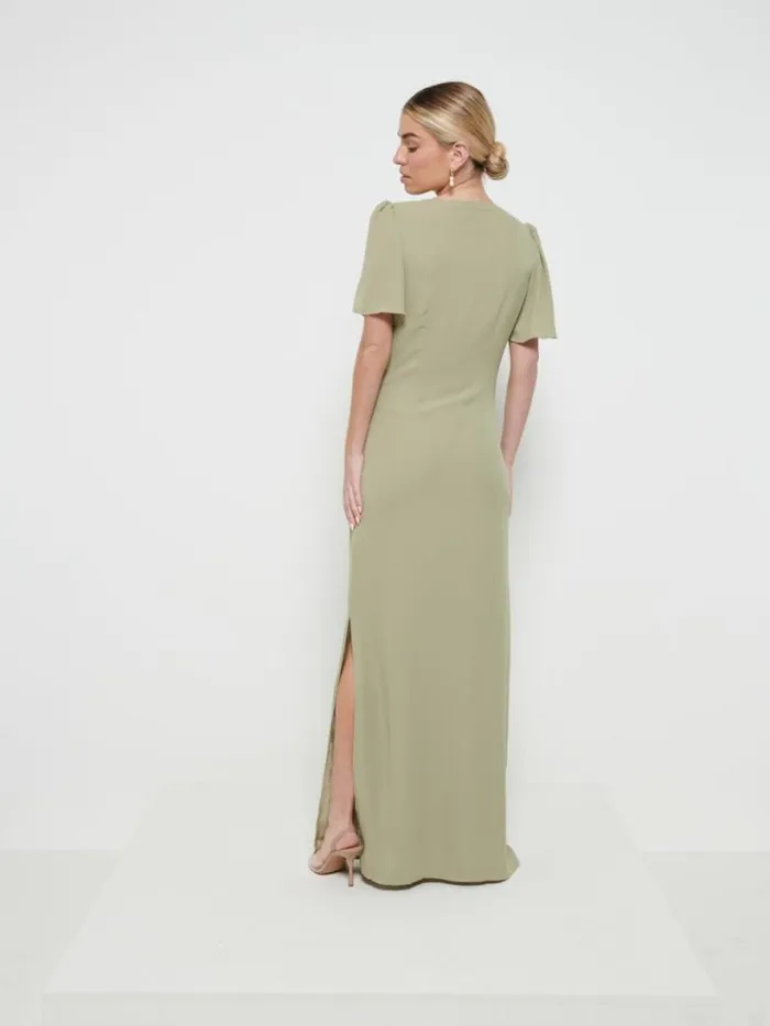 Pretty Lavish Bridesmaid Dresses Women Edie Chiffon Maxi Bridesmaids Dress Olive