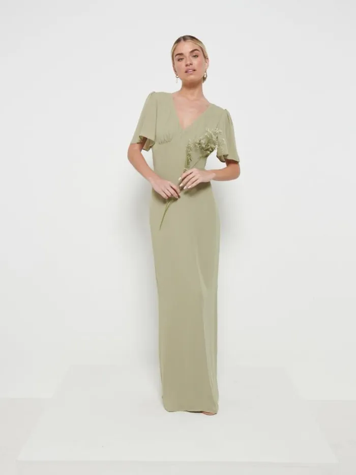 Pretty Lavish Bridesmaid Dresses Women Edie Chiffon Maxi Bridesmaids Dress Olive