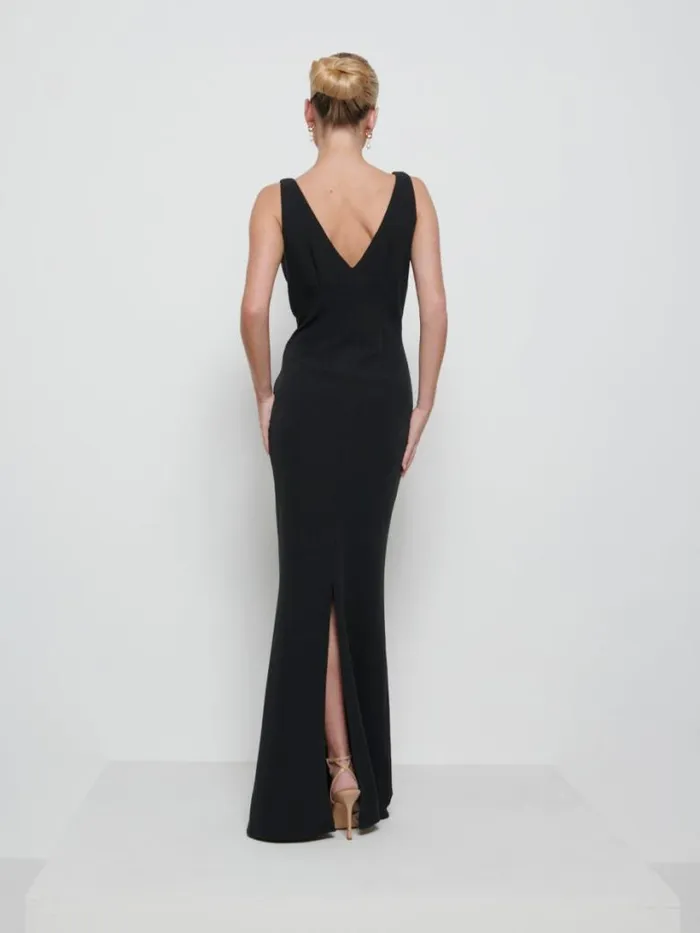 Pretty Lavish Bridesmaid Dresses Women Esmee Crepe Maxi Bridesmaid Dress Black