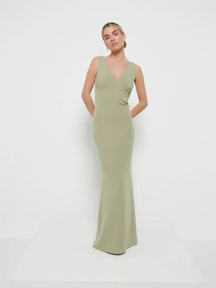 Pretty Lavish Bridesmaid Dresses Women Esmee Crepe Maxi Bridesmaid Dress Olive Pretty Lavish Bridesmaid Dresses Women Esmee Crepe Maxi Bridesmaid Dress Olive