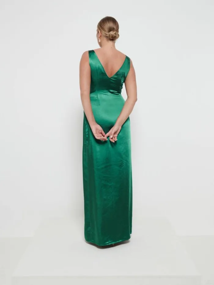 Pretty Lavish Bridesmaid Dresses Women Esmee Wrap Maxi Bridesmaid Dress Emerald