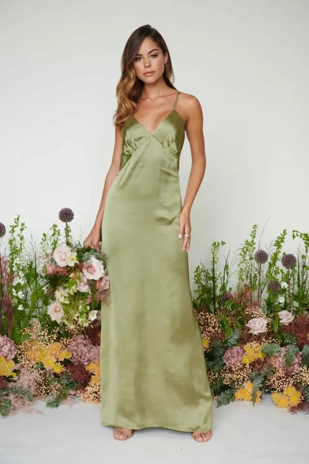 Pretty Lavish Bridesmaid Dresses Women Ines Recycled Maxi Bridesmaids Dress Olive Pretty Lavish Bridesmaid Dresses Women Ines Recycled Maxi Bridesmaids Dress Olive
