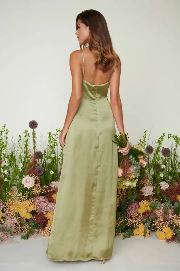 Pretty Lavish Bridesmaid Dresses Women Ines Recycled Maxi Bridesmaids Dress Olive