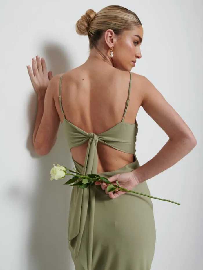 Pretty Lavish Bridesmaid Dresses Women Kehlani Twist Cami Bridesmaid Dress Olive