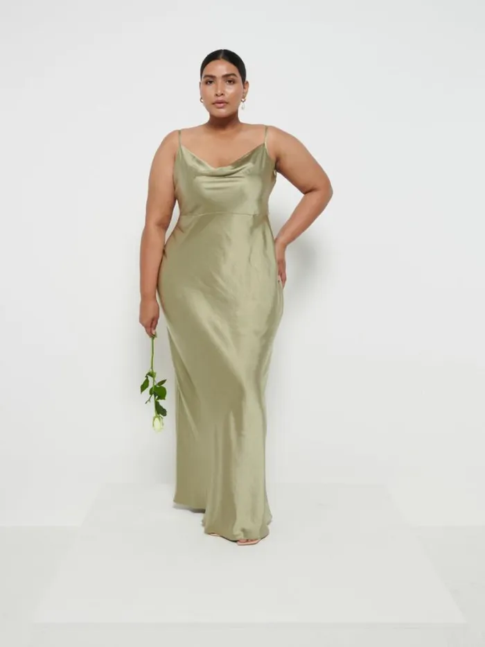 Pretty Lavish Bridesmaid Dresses Women Keisha Maxi Bridesmaid Dress Curve Olive