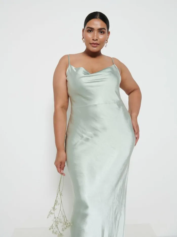 Pretty Lavish Bridesmaid Dresses Women Keisha Maxi Bridesmaid Dress Curve Sage