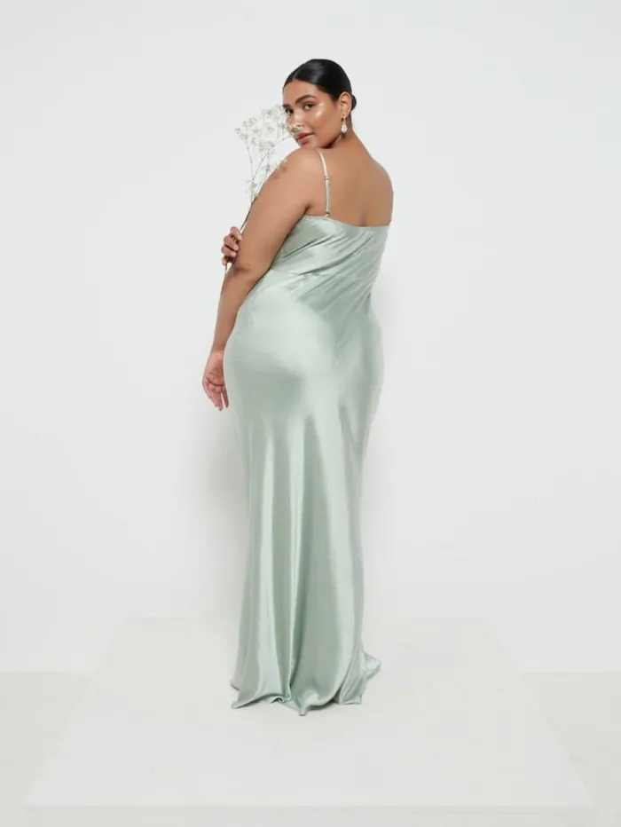 Pretty Lavish Bridesmaid Dresses Women Keisha Maxi Bridesmaid Dress Curve Sage