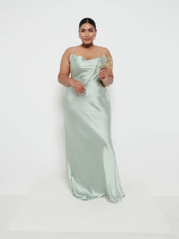 Pretty Lavish Bridesmaid Dresses Women Keisha Maxi Bridesmaid Dress Curve Sage