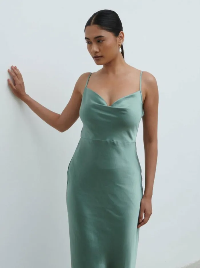 Pretty Lavish Bridesmaid Dresses Women Keisha Maxi Bridesmaid Dress Eucalyptus