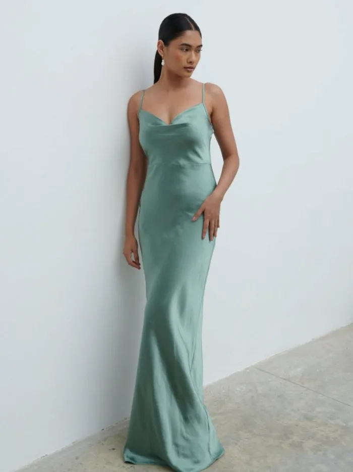 Pretty Lavish Bridesmaid Dresses Women Keisha Maxi Bridesmaid Dress Eucalyptus