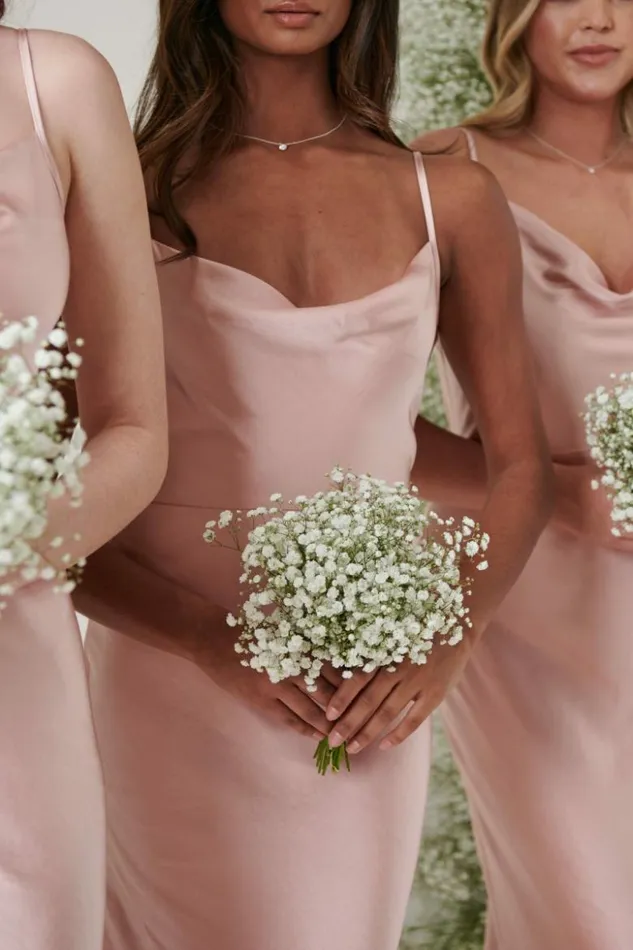 Pretty Lavish Bridesmaid Dresses Women Keisha Maxi Bridesmaid Dress Matte True Blush