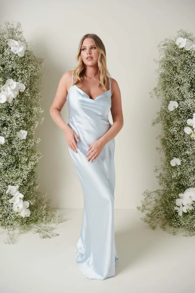 Pretty Lavish Bridesmaid Dresses Women Keisha Maxi Bridesmaid Dress Pale Blue