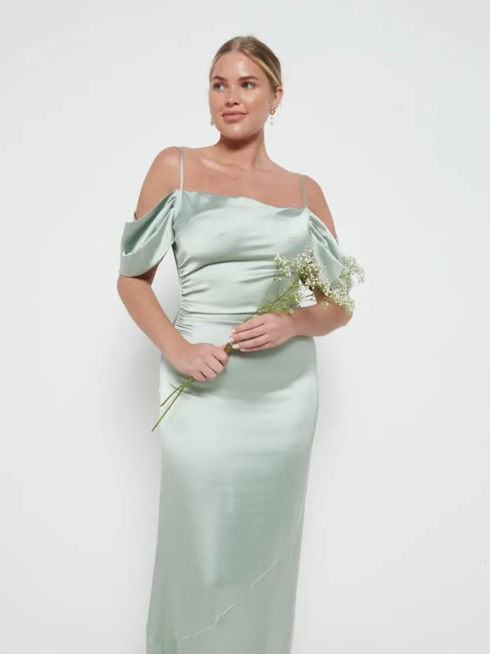 Pretty Lavish Bridesmaid Dresses Women Lucette Recycled Maxi Bridesmaid Dress Sage
