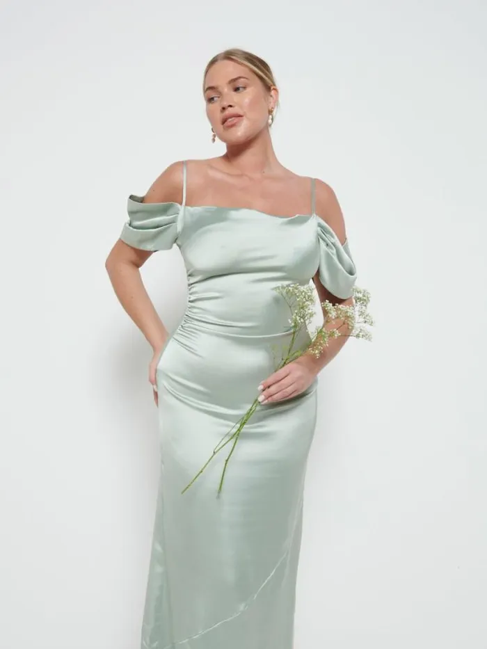 Pretty Lavish Bridesmaid Dresses Women Lucette Recycled Maxi Bridesmaid Dress Sage