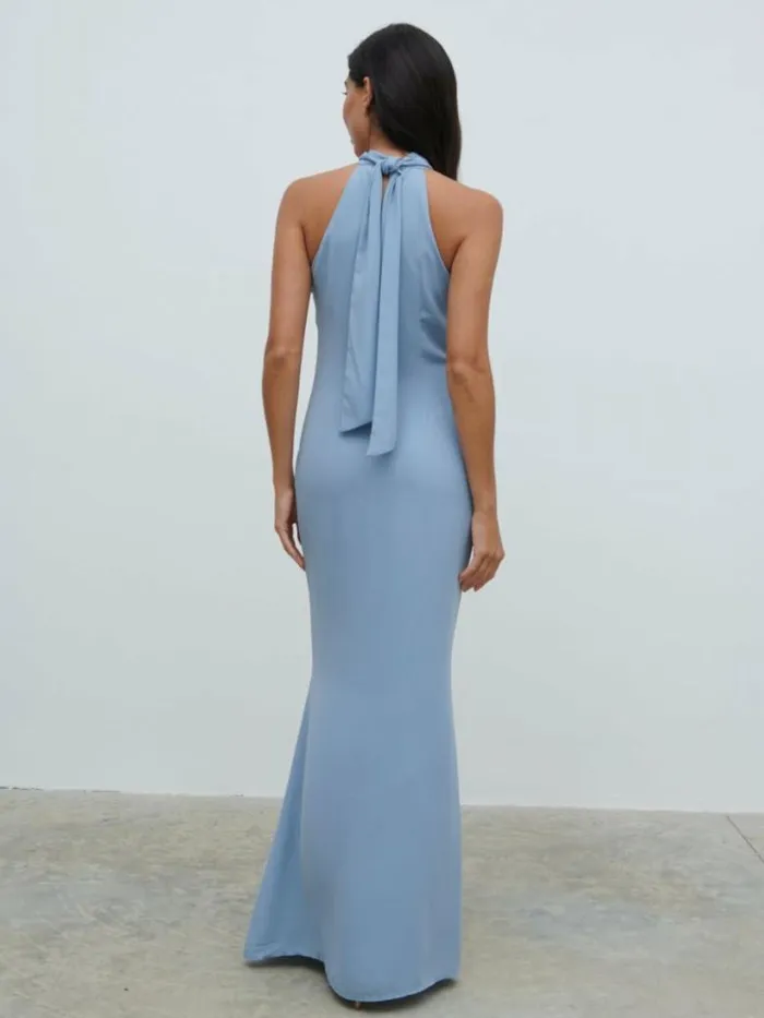Pretty Lavish Bridesmaid Dresses Women Odelle Chiffon Maxi Bridesmaid Dress Dusty Blue