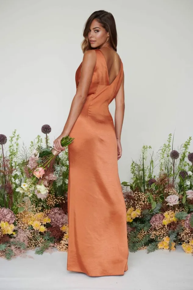 Pretty Lavish Bridesmaid Dresses Women Piper Maxi Bridesmaid Dress Copper