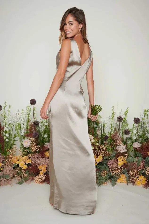 Pretty Lavish Bridesmaid Dresses Women Piper Maxi Bridesmaid Dress Olive Grey