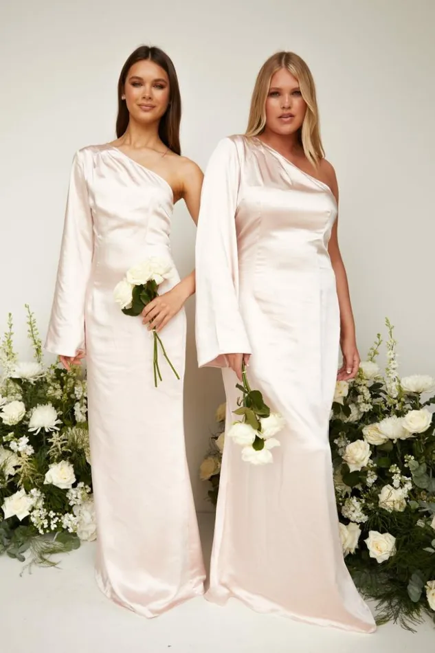 Pretty Lavish Bridesmaid Dresses Women Rosie Maxi Bridesmaid Dress Blush