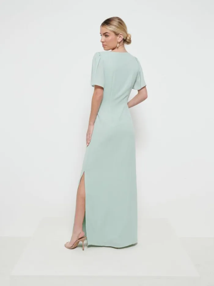 Pretty Lavish Chiffon Bridesmaid Dresses Women Edie Chiffon Maxi Bridesmaids Dress Sage