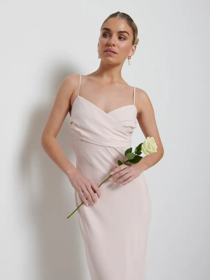 Pretty Lavish Chiffon Bridesmaid Dresses Women Kehlani Twist Cami Bridesmaid Dress Blush