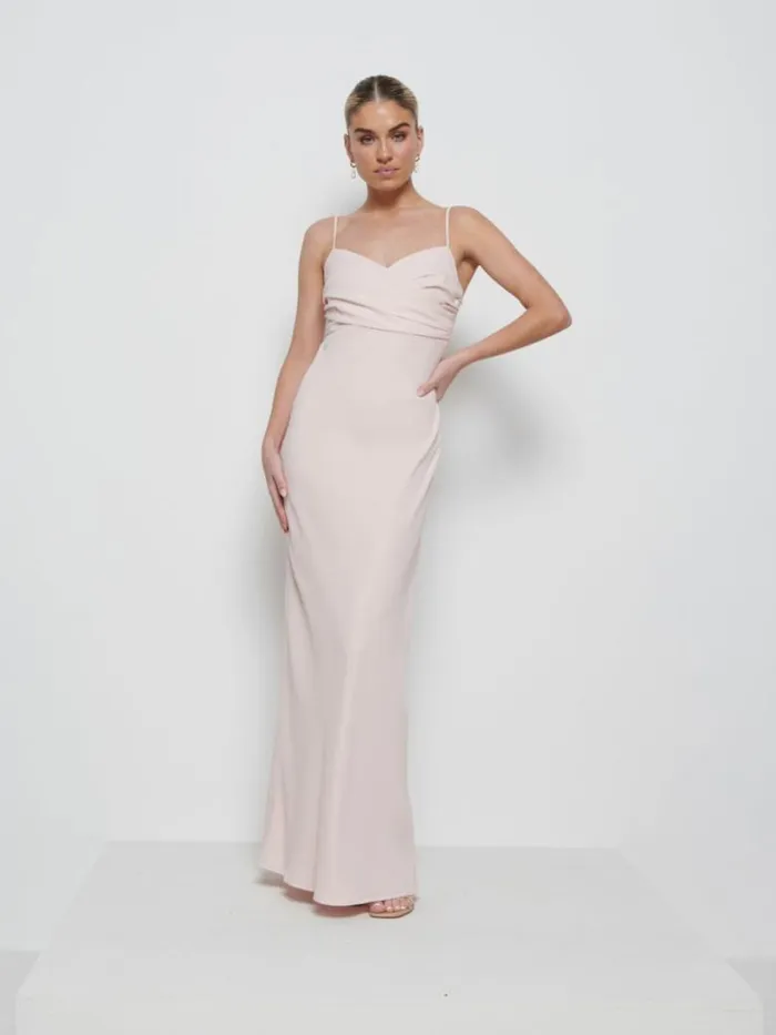 Pretty Lavish Chiffon Bridesmaid Dresses Women Kehlani Twist Cami Bridesmaid Dress Blush