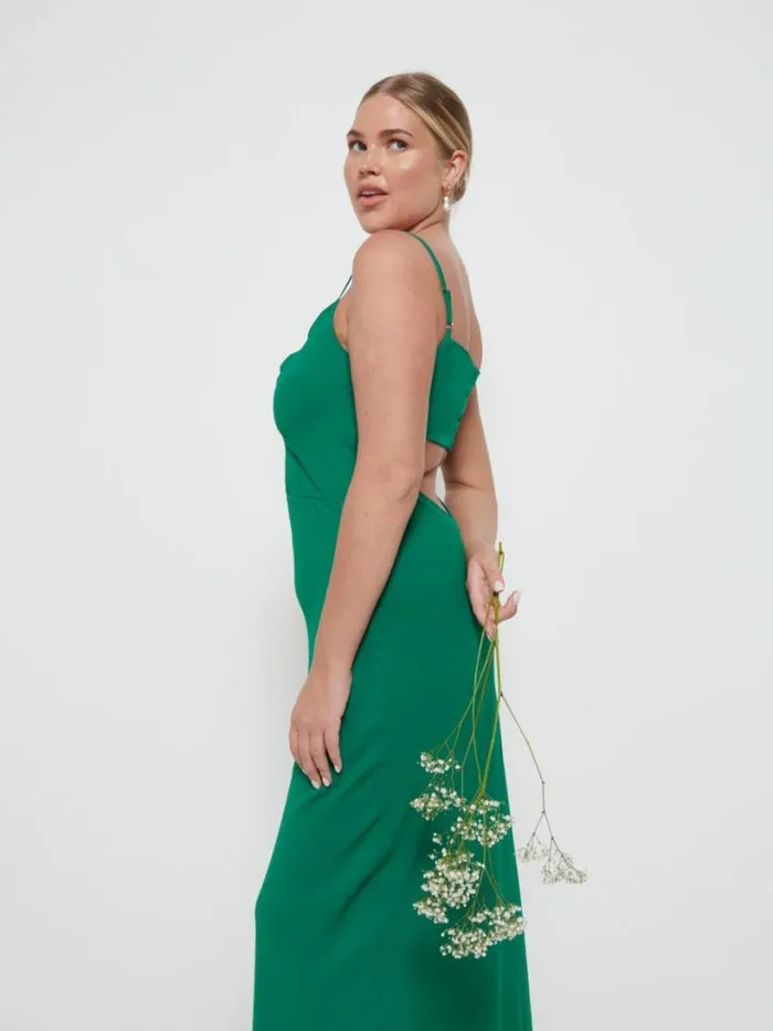 Pretty Lavish Chiffon Bridesmaid Dresses Women Keisha Chiffon Maxi Bridesmaid Dress Emerald