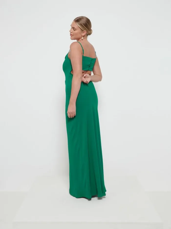 Pretty Lavish Chiffon Bridesmaid Dresses Women Keisha Chiffon Maxi Bridesmaid Dress Emerald
