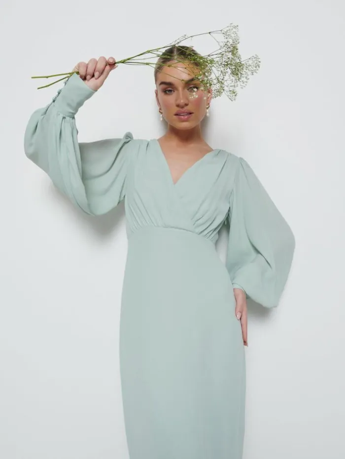 Pretty Lavish Chiffon Bridesmaid Dresses Women Sienna Chiffon Bridesmaid Dress Sage