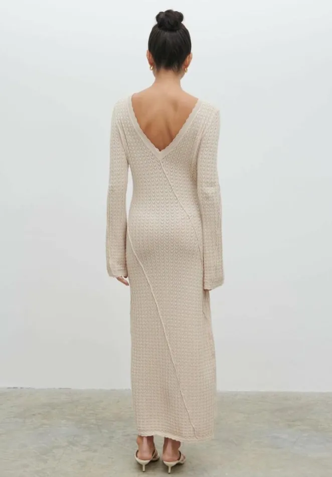 Pretty Lavish Dresses Women Adeline Knit Midaxi Dress Beige