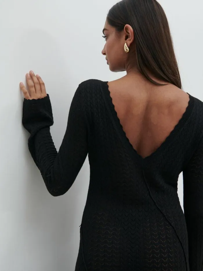 Pretty Lavish Dresses Women Adeline Knit Midaxi Dress Black