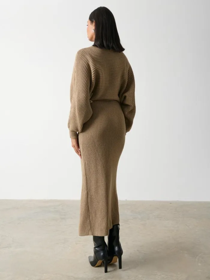 Pretty Lavish Dresses Women Aidan Cosy Wrap Dress Brown