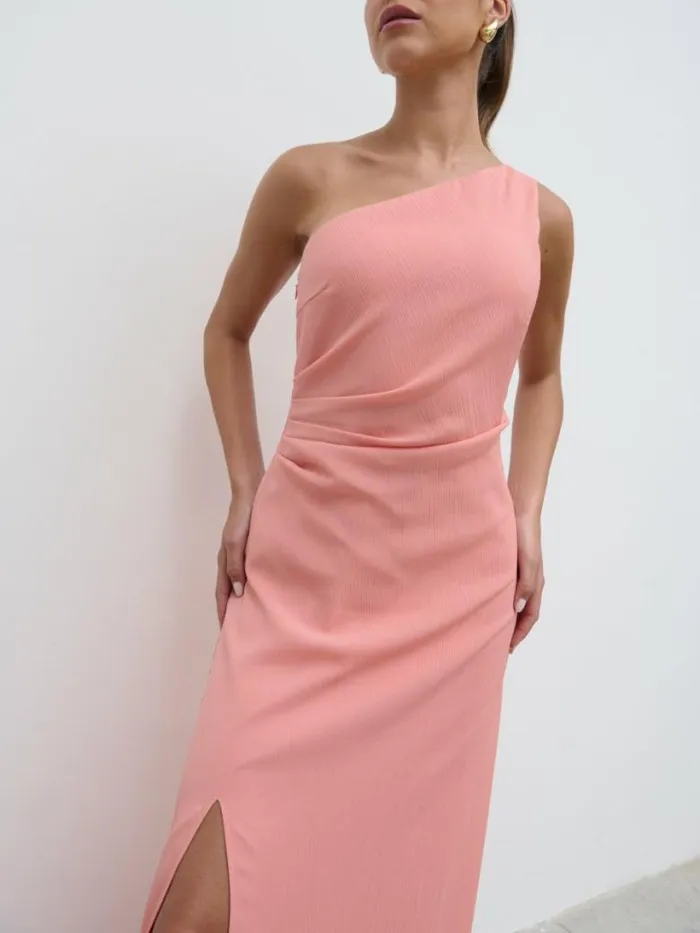 Pretty Lavish Dresses Women Amelia Ruched Maxi Dress Apricot Pink