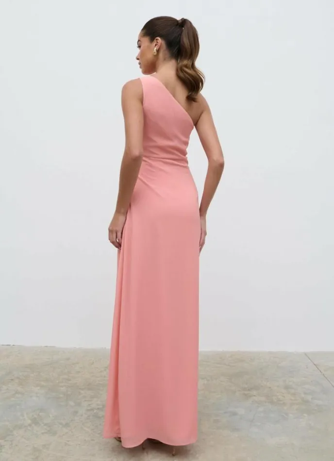 Pretty Lavish Dresses Women Amelia Ruched Maxi Dress Apricot Pink