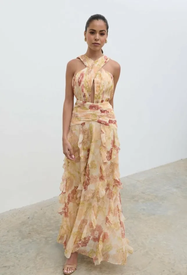 Pretty Lavish Dresses Women Brielle Maxi Dress Terracotta Petal