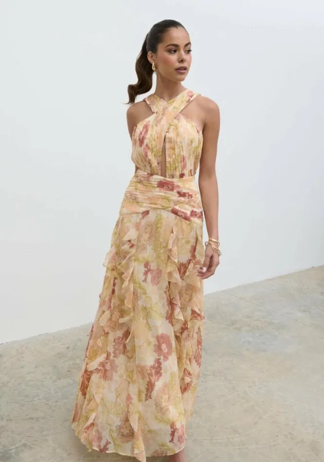 Pretty Lavish Dresses Women Brielle Maxi Dress Terracotta Petal