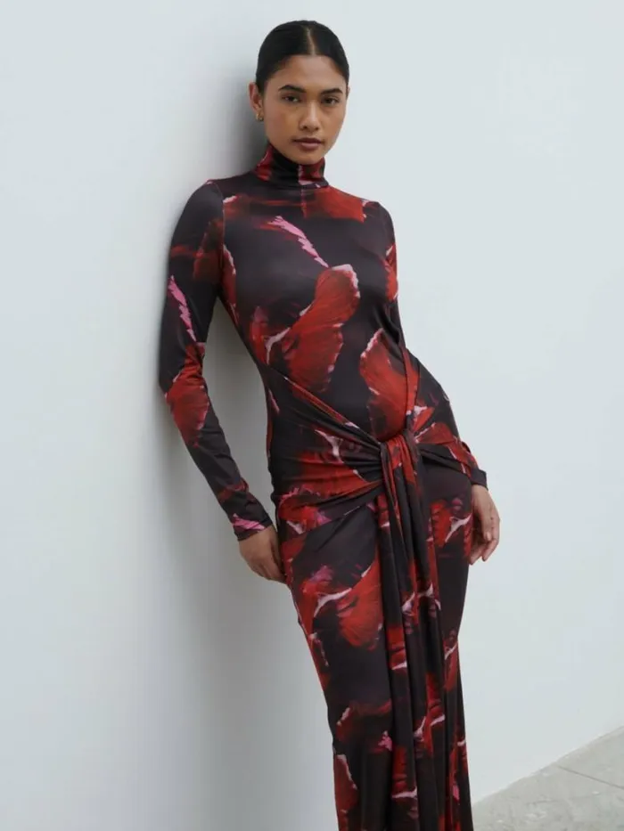 Pretty Lavish Dresses Women Emmeline High Neck Jersey Maxi Dress Print