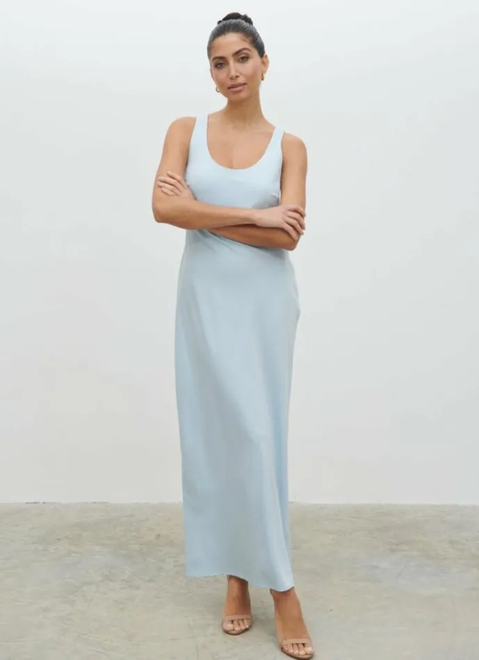 Pretty Lavish Dresses Women Evelyn Satin Slip Maxi Dress Blue