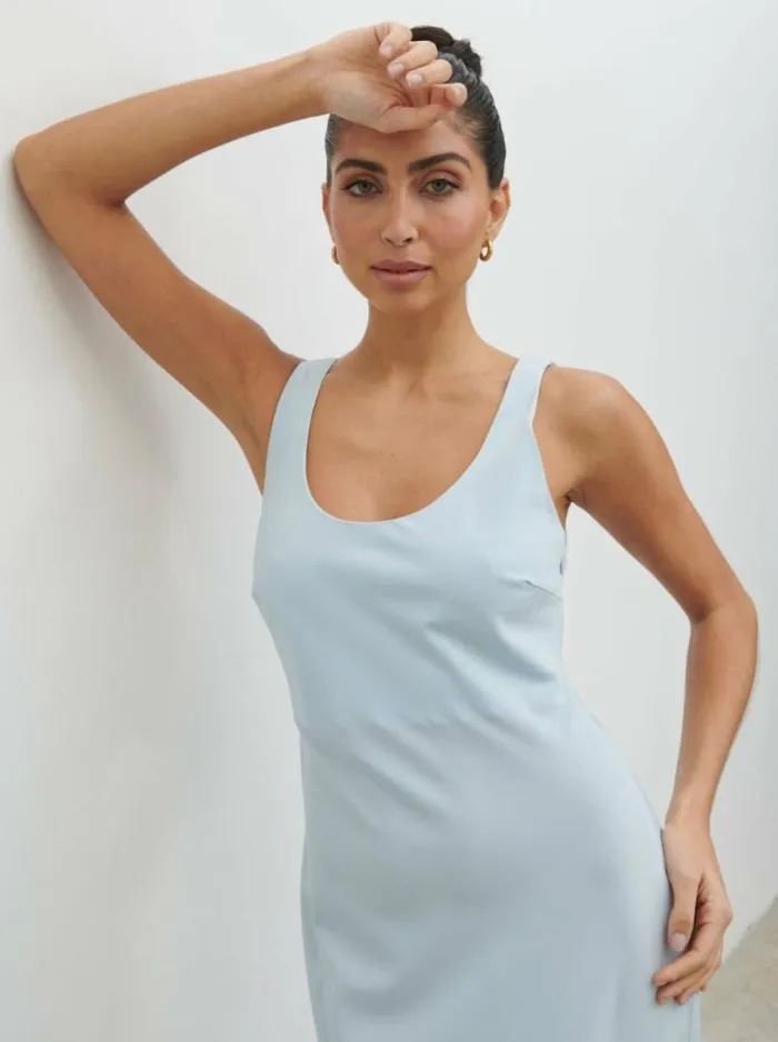 Pretty Lavish Dresses Women Evelyn Satin Slip Maxi Dress Blue
